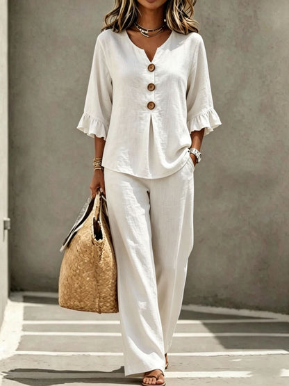 Mela Linen Two-Piece Set