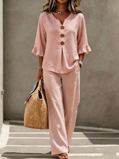Mela Linen Two-Piece Set