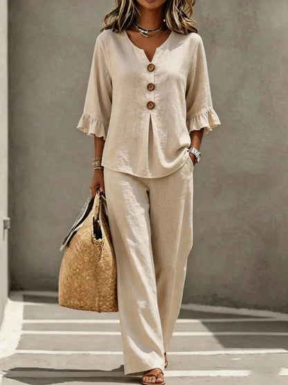 Mela Linen Two-Piece Set