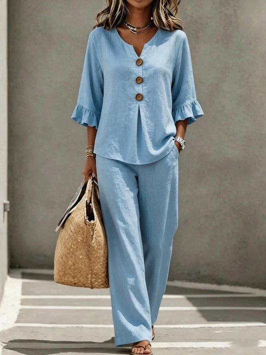 Mela Linen Two-Piece Set