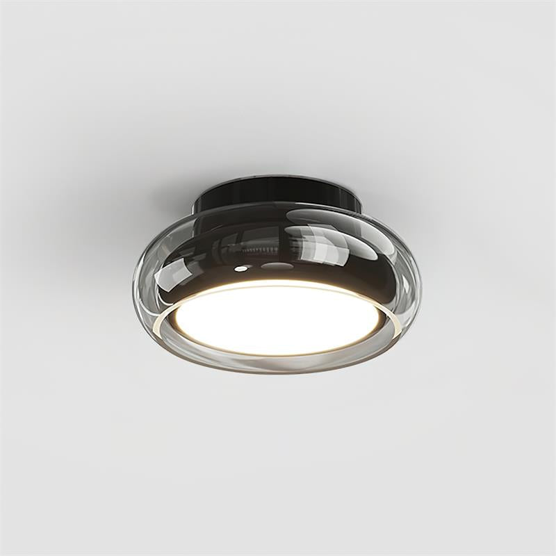 Verdane Retro Glass Flush Mount Ceiling Light | LED Indoor Lamp In Red Cognac or Smoke Grey Glass