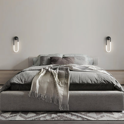 Modern LED Wall Light | Brass and Black Minimalist Looped Wall Lamp In Two Full Loop Lengths