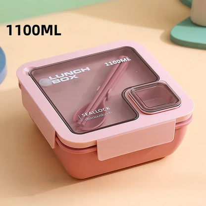 Bentora Leak Proof Lunch Box | Portable Bento With Cutlery, Microwave and Dishwasher Safe Design