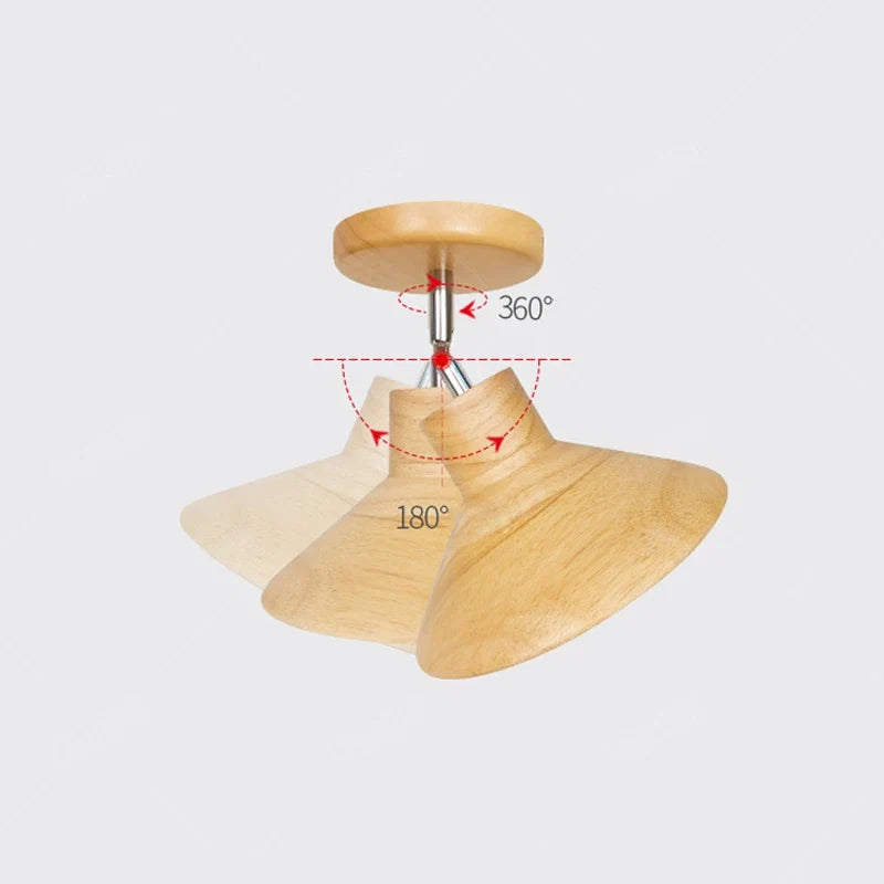 Timberlume Ceiling Lamp | Natural Timber Cone Design In Warm White or Cool White LED Light