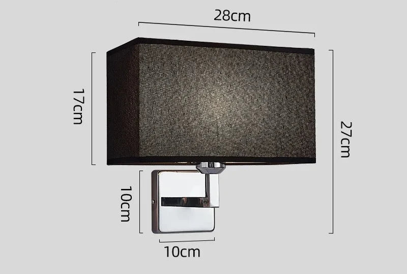 Wall Lamp With Reading Light | Fabric Shade E27 Bedside Sconce With A Flexible LED Reading Arm