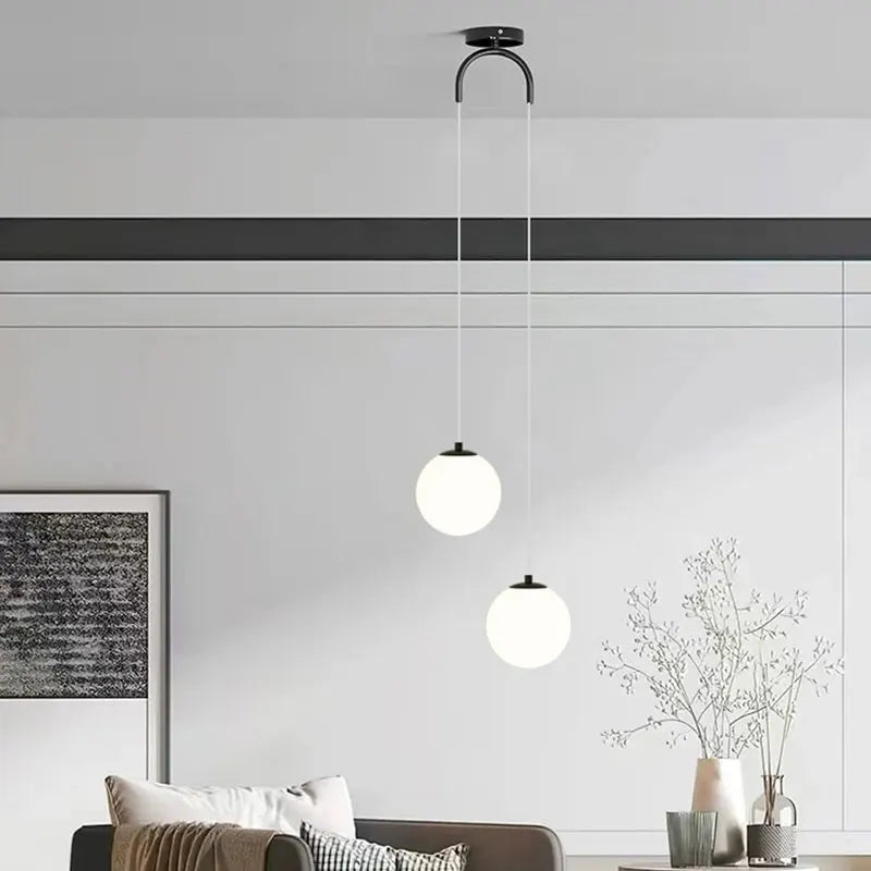 Globara Pendant Light | Nordic Modern Glass Globe Design In One or Two Globe Head Configurations