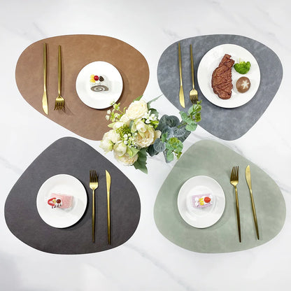 Fjordlay Double Sided Faux Leather Placemats | Non Slip and Heat Resistant Table Mats For Glass