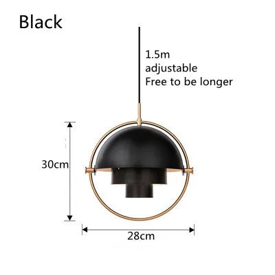 Modern Nordic Pendant Light | Sculptural Layered Metal Suspension Lamp In Three Metal Finishes
