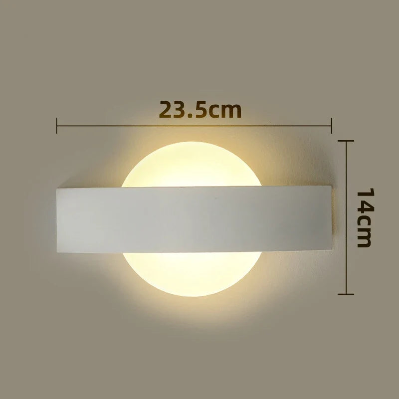 Acrylic Wall Lamp | Minimalist Ambient Lighting In Round or Square, In Black or White Finish