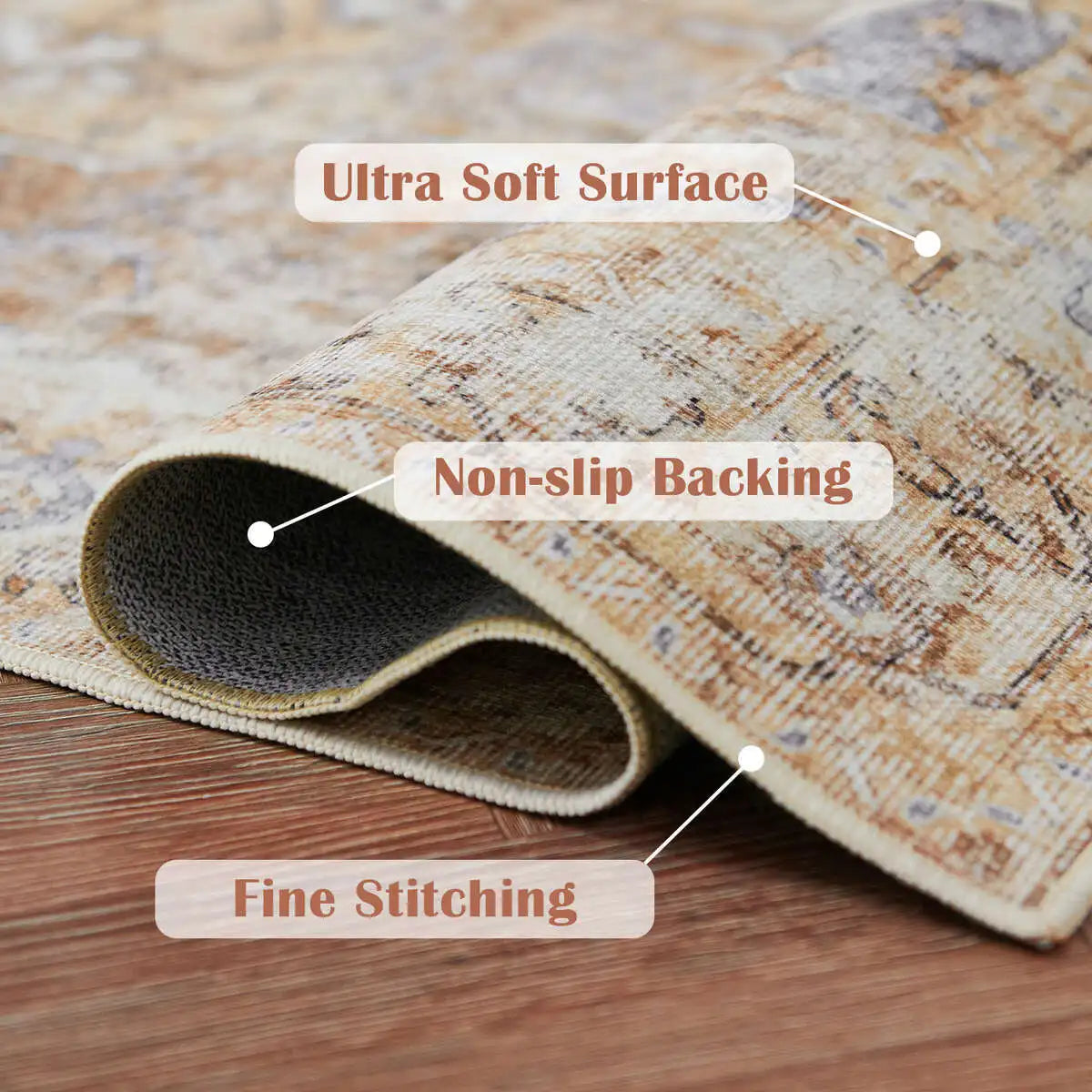 Heritage Medallion Rug | Foldable Non Slip Oriental Style Carpet In Four Sizes and Colours