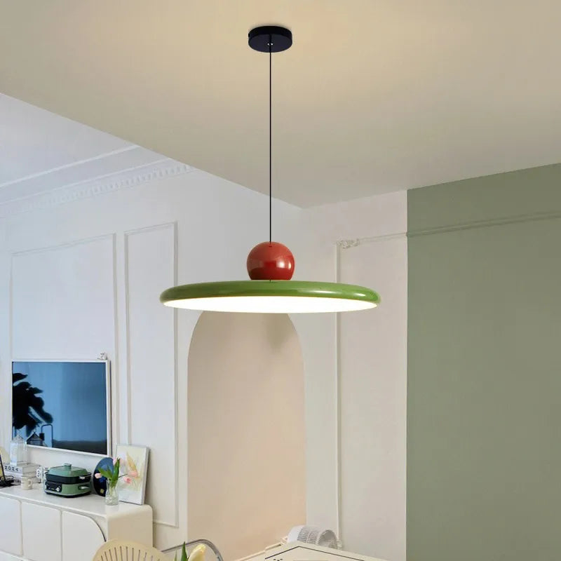 Nordic Flying Saucer Pendant Light | Built In LED Ceiling Lamp In Two Sizes and Three Colours