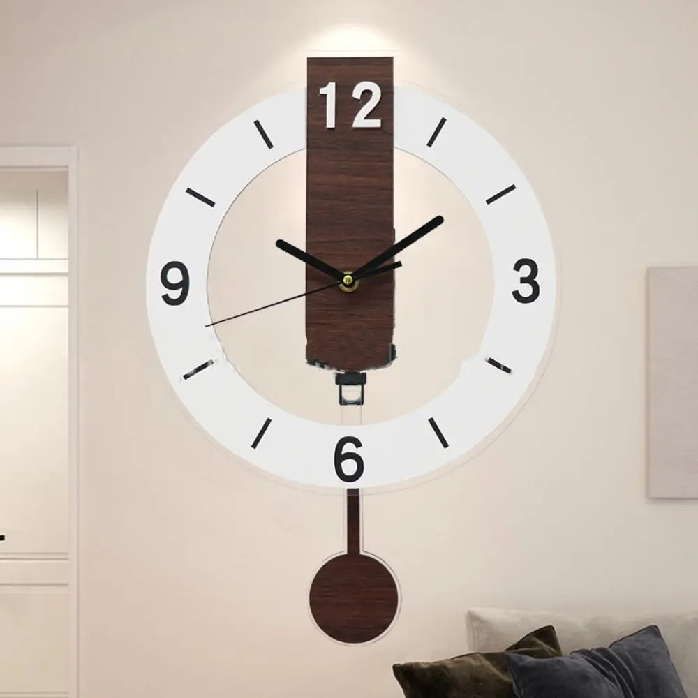 Minimalist Pendulum Wall Clock | Modern Acrylic And Wood Design In Four Dial Face Variations