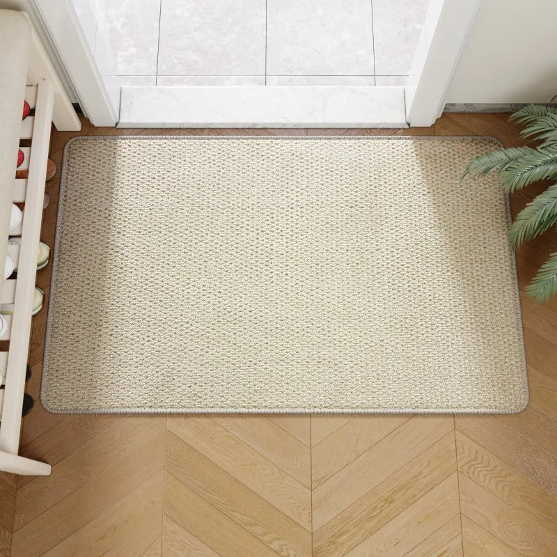 Faux Jute Outdoor Doormat | Natural Look Durable Entrance Rug For Porches and Front Doorways