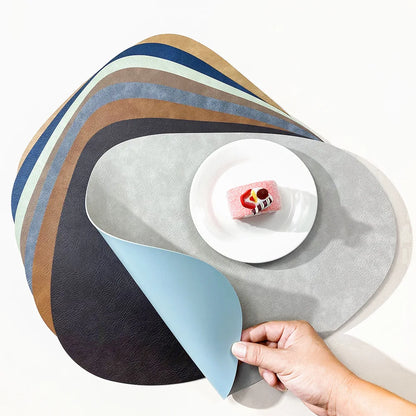 Fjordlay Double Sided Faux Leather Placemats | Non Slip and Heat Resistant Table Mats For Glass