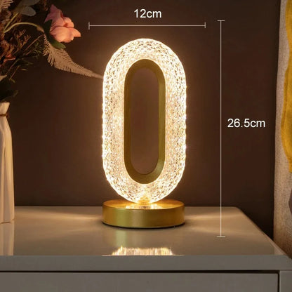 Astrelle 3D Crystal LED Night Light | Rechargeable Touch Dimming Lamp For Bedsides and Shelves