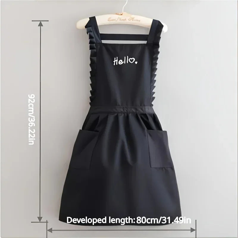 Bloomsmith Waterproof Floral Apron | Princess Style Work Uniform For Kitchens, Cafes and Salons