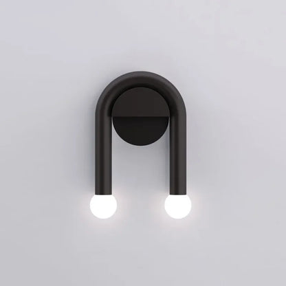 Arkella Modern Wall Light | Minimalist Nordic Arched Iron and Frosted Glass LED Sconce Design