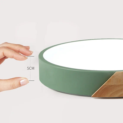 LED Ceiling Light | Modern Nordic Wooden Flush Mount Fixture For Bedrooms, Halls and Landings