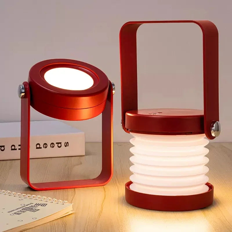 Creative Wooden Handle Portable Lantern | Folding Rechargeable Table Lamp In Three Colours
