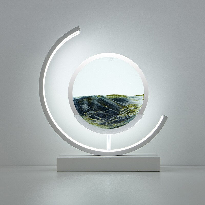 Dunefall Quicksand LED Table Lamp | Flowing Sand Art Lamp For Desks, Offices and Home Bedsides