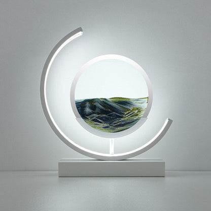 Dunefall Quicksand LED Table Lamp | Flowing Sand Art Lamp For Desks, Offices and Home Bedsides