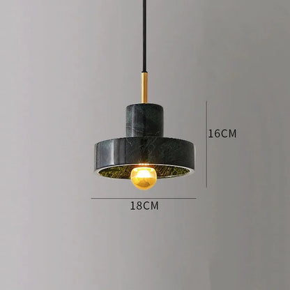 Marble Pendant Lamp | Natural Stone Postmodern Design In Black, Dark Green or White Marble
