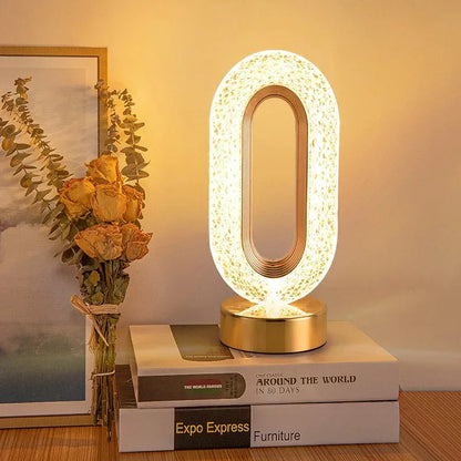 Astrelle 3D Crystal LED Night Light | Rechargeable Touch Dimming Lamp For Bedsides and Shelves