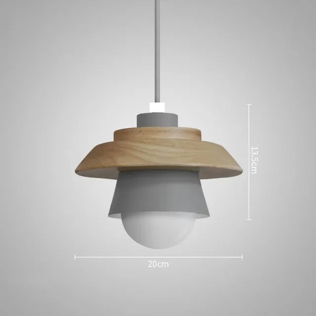 Nordic Wood Pendant Light | Colourful Macaron Design In Five Shades and Two Light Settings