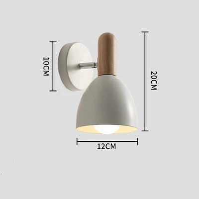 Nordic Wooden Wall Lamp | Adjustable Rubberwood and Metal Bedside Light In Three Wall Finishes