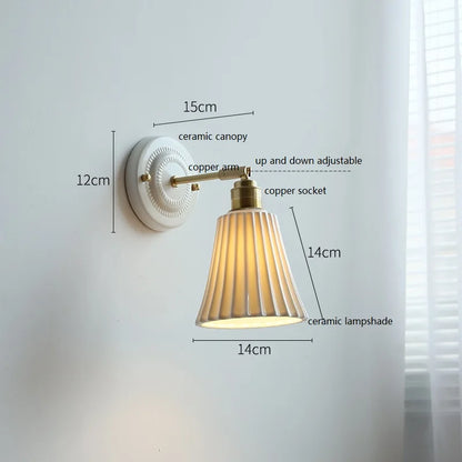 Nordic Cream Ceramic Wall Lamp | Vintage Style Sconce For Bedrooms, Halls and Landing Walls