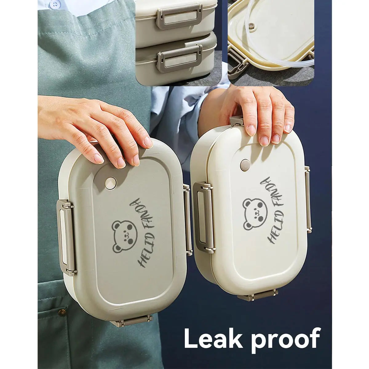 Crispcase Portable Bento Lunch Box | Leak Proof 3 Compartment Food Container For Work Lunches
