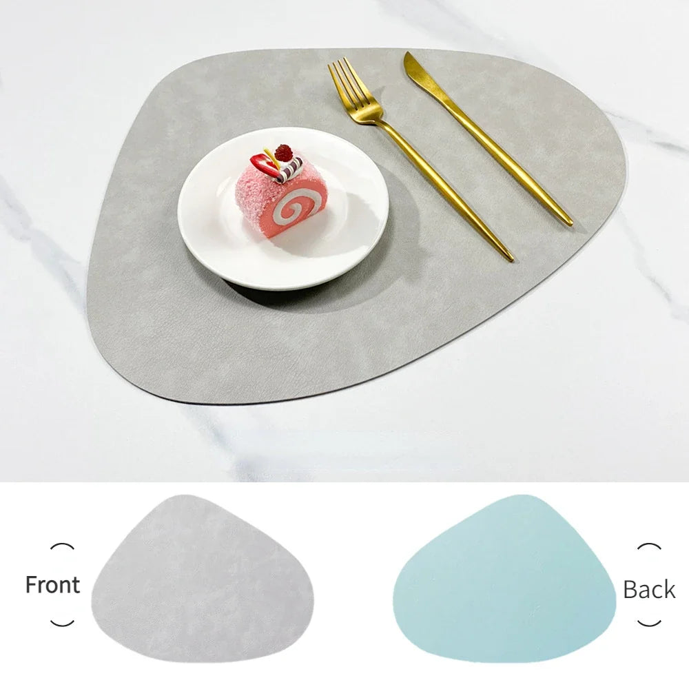 Fjordlay Double Sided Faux Leather Placemats | Non Slip and Heat Resistant Table Mats For Glass