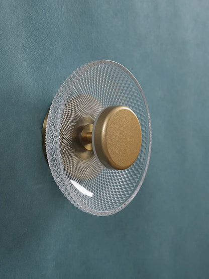 Modern Coloured Glass Wall Lamp | Textured LED Disc Light In Four Tinted Coloured Glass Shades