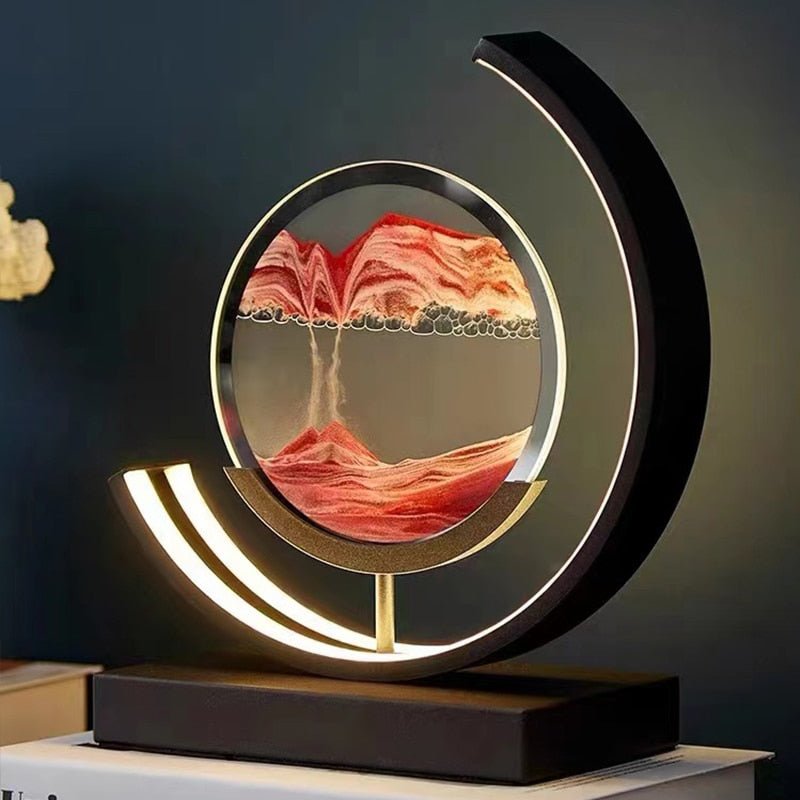 Dunefall Quicksand LED Table Lamp | Flowing Sand Art Lamp For Desks, Offices and Home Bedsides