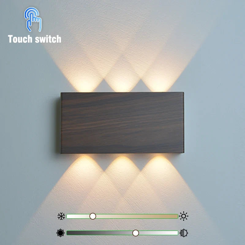Blocklume Rechargeable Wall Lamp | Minimalist Wood Grain Design With Tricolour Light Modes