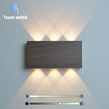 Blocklume Rechargeable Wall Lamp | Minimalist Wood Grain Design With Tricolour Light Modes