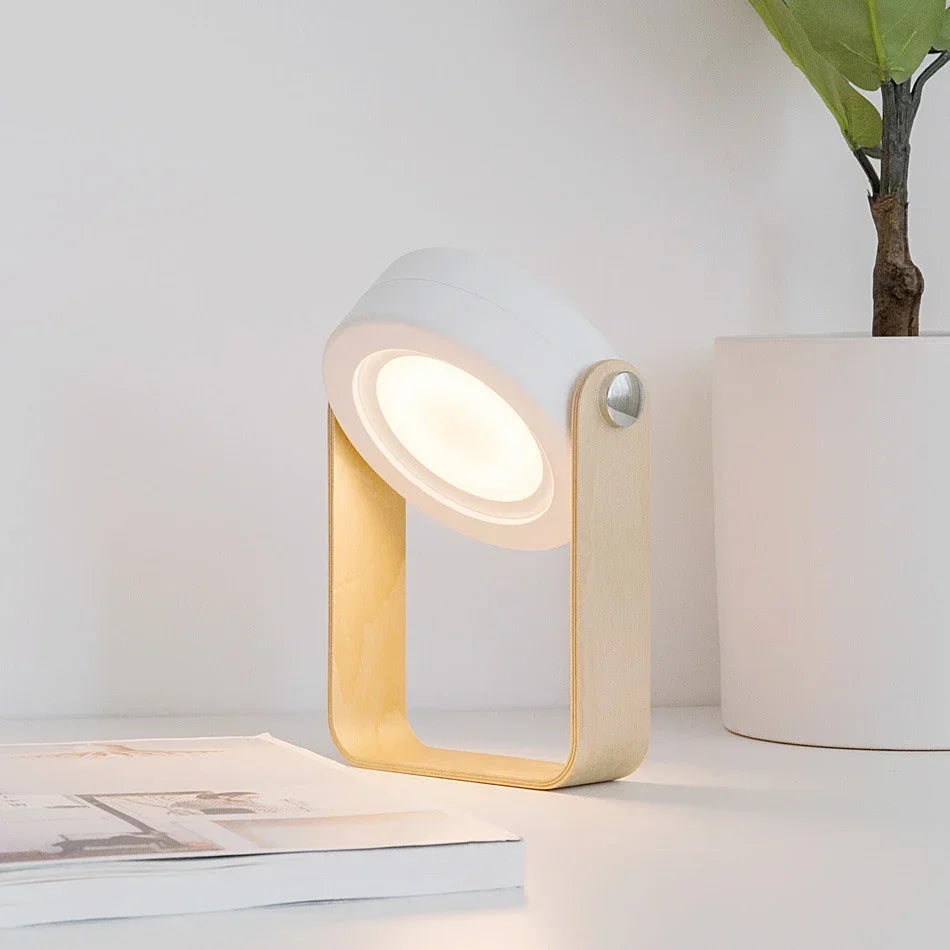 Creative Wooden Handle Portable Lantern | Folding Rechargeable Table Lamp In Three Colours