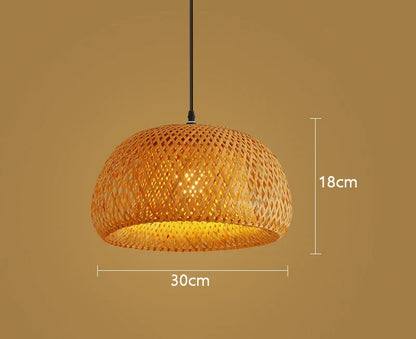 Natural Bamboo Pendant Lamp | Handwoven Rattan Light Fixture For Dining Rooms and Kitchens