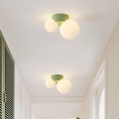Belorra Ceiling Light | French Modern Double Globe Design In Four Soft Muted Shade Colours