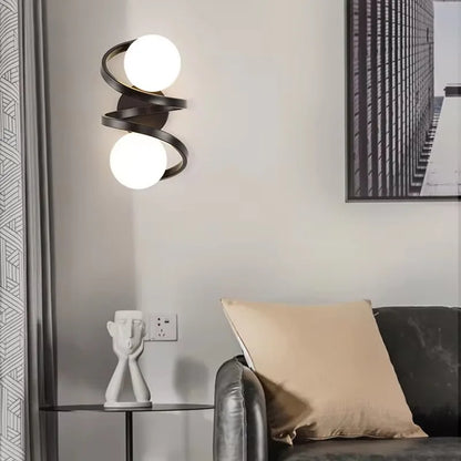 Spirona Wall Light | Modern Dual LED Globe Design In Single or Double Globe Configurations