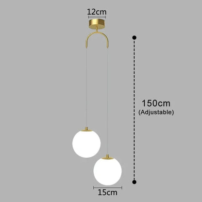 Globara Pendant Light | Nordic Modern Glass Globe Design In One or Two Globe Head Configurations