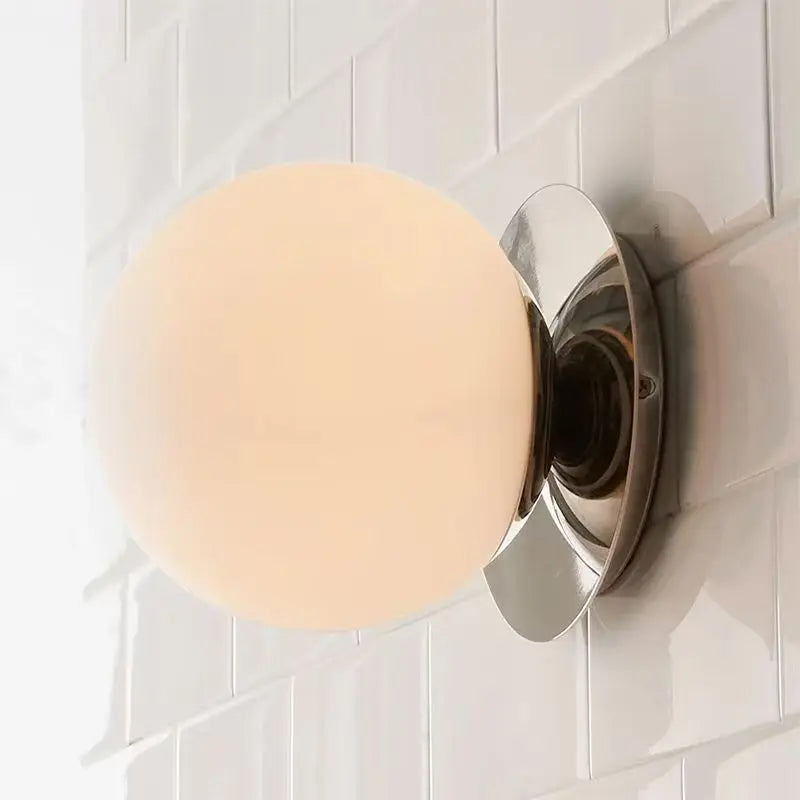 Nordic Globe Glass Wall Lamp | Minimalist Globe Sconce For Bathrooms, Bedrooms and Hallways
