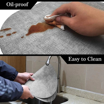 Slatelay Oval Faux Leather Placemats | Heat Resistant and Non Slip Table Mats For Dining Tables