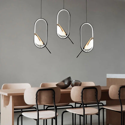 Magpie Pendant Light | Nordic LED Bird Design Ceiling Lamp For Dining Rooms and Hallway Spaces