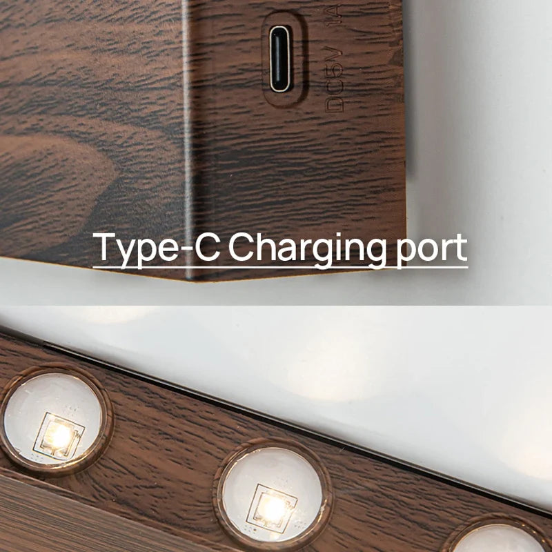 Blocklume Rechargeable Wall Lamp | Minimalist Wood Grain Design With Tricolour Light Modes