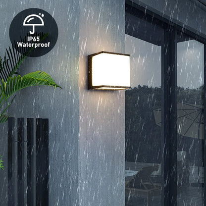 Quadris Outdoor Wall Light | Modern Cube Waterproof LED Fitting For Walls and Entrance Doors