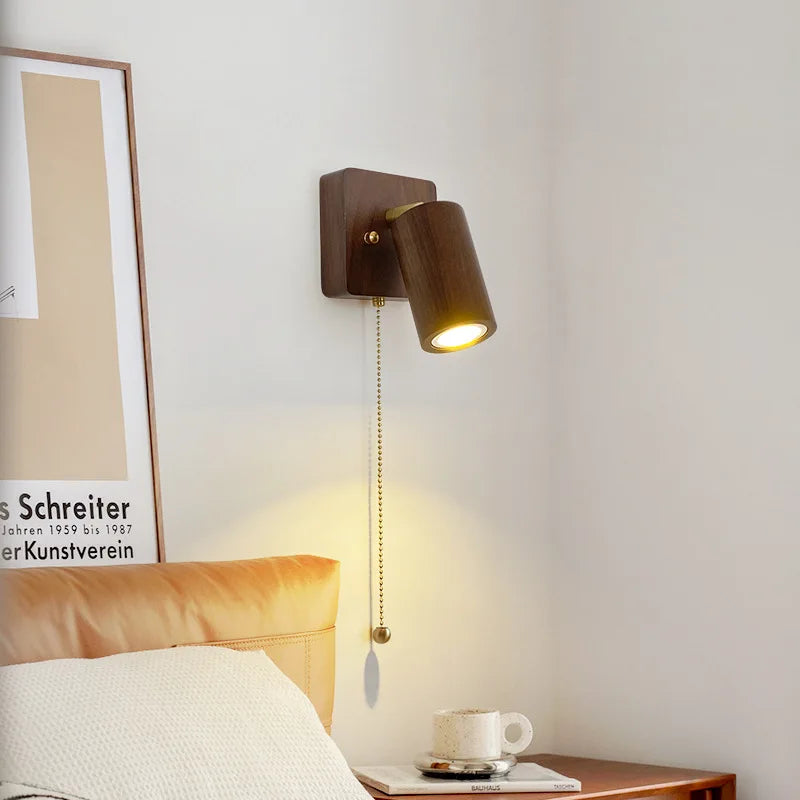 Walnor Wall Lamp | Retro Walnut LED Spotlight In Two Timber Tones and Two White Light Colours