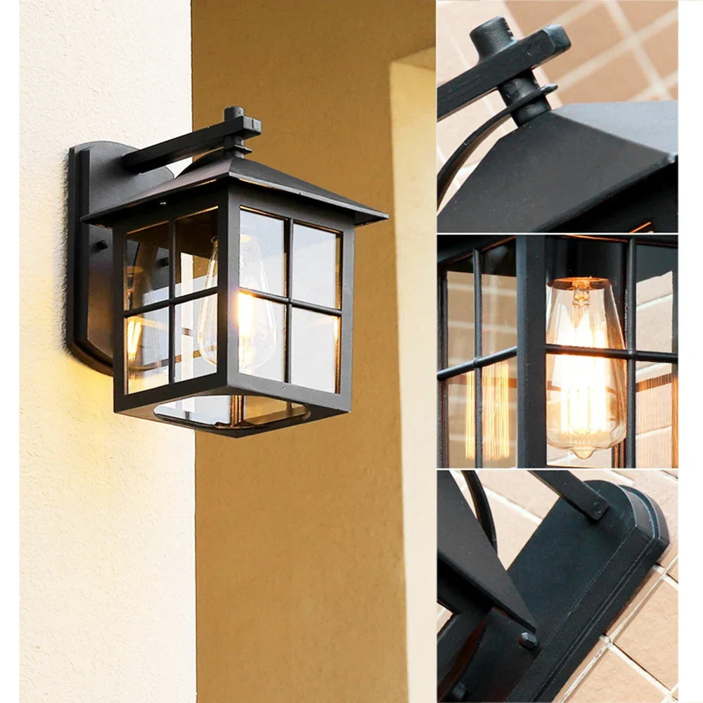 Aldergate Vintage Outdoor Wall Lantern | E27 Lantern Sconce For Porches, Gates and Entrances