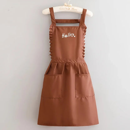 Bloomsmith Waterproof Floral Apron | Princess Style Work Uniform For Kitchens, Cafes and Salons