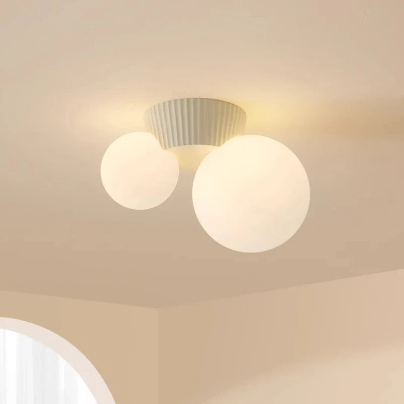 Belorra Ceiling Light | French Modern Double Globe Design In Four Soft Muted Shade Colours